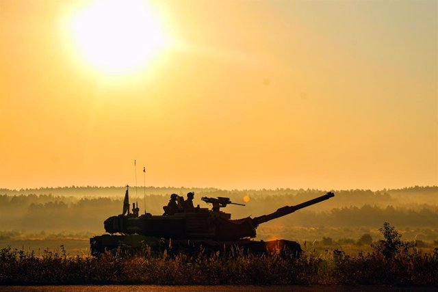 Tanque estadounidense modelo Abrams en Polonia