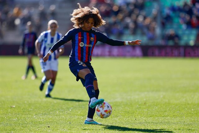 Vicky López durante un partido del FC Barcelona