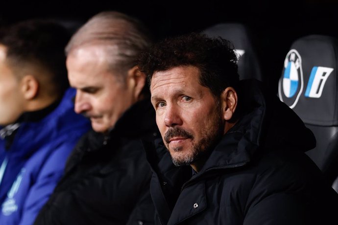 Diego Pablo Simeone, head coach of Atletico de Madrid, looks on during the spanish cup, Copa del Rey, Quarter Finals football match played between Real Madrid and Atletico de Madrid on January 26, 2023, in Madrid, Spain.