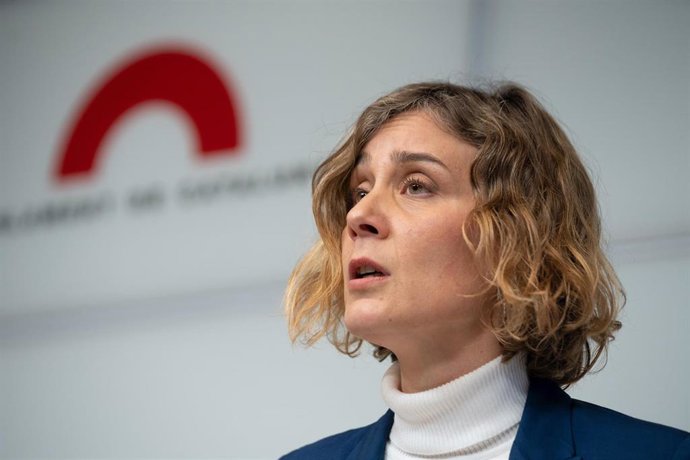 La líder de los comuns en el Parlament, Jéssica Albiach, ofrece una rueda de prensa sobre la negociación de los Presupuestos catalanes 2023 en el Parlament, a 26 de enero de 2023, en Barcelona, Catalunya (España).