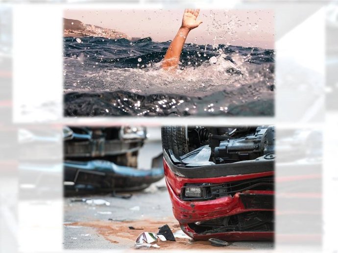 Ahogamiento y accidente de tráfico