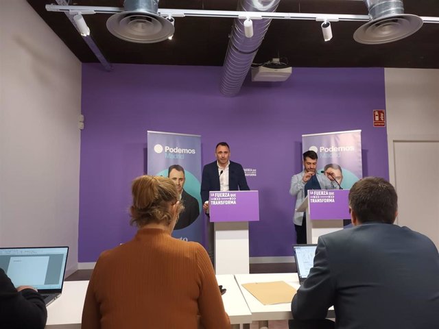 El candidato de Podemos a la Alcaldía de Madrid, Roberto Sotomayor, presenta los ejes programáticos de su propuesta electoral