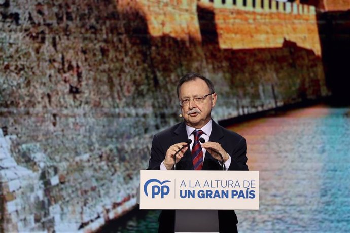 Imagen de archivo del presidente de la ciudad autónoma de Ceuta, Juan Jesús Vivas, durante el acto de presentación de candidatos autonómicos del Partido Popular a las elecciones autonómicas del 28M