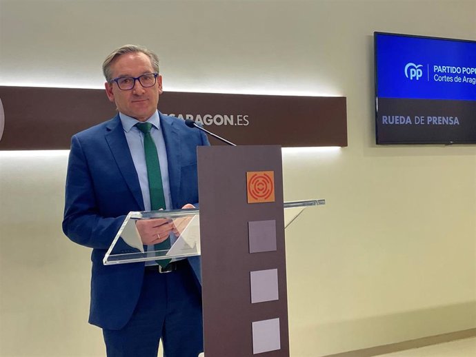 El diputado portavoz de Vertebración del PP en las Cortes de Aragón, Joaquín Juste.