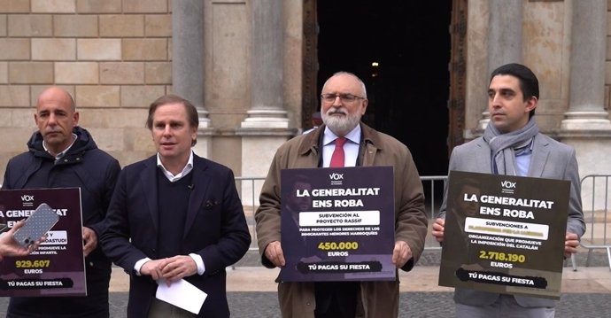 Presentació de Vox de la campanya 'La Generalitat ens roba'