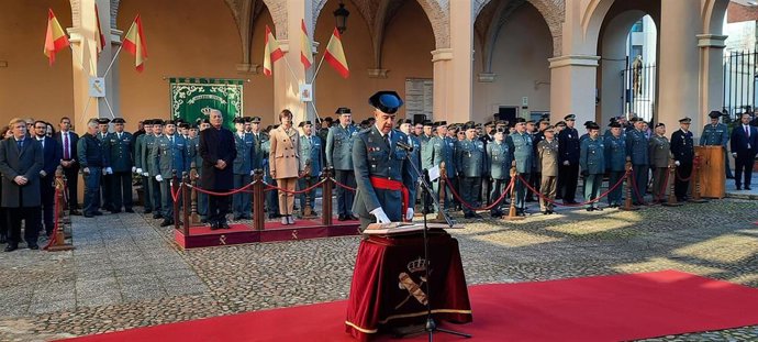 Toma de posesión del nuevo general de brigada jefe de la zona de Extremadura, Carlos Sarrión, en la Comandancia de la Guardia Civil