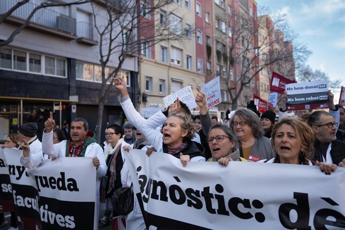 Imatge de la primera jornada de vaga convocada per Metges de Catalunya