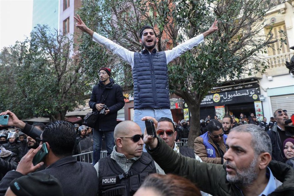 Protestas contra el presidente de Túnez, Kais Saied 