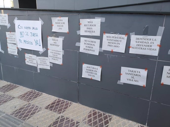 Muro de reivindicaciones sanitarias en Herrera
