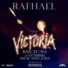 Cartel del concierto de Raphael en Barcelona el 2 de diciembre
