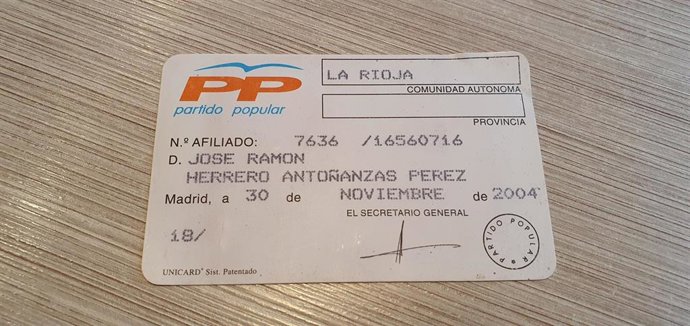 Carnet del partido facilitado a los medios