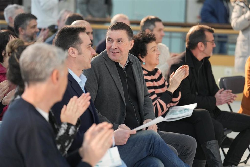 El coordinador de EH Bildu, Arnaldo Otegi, en un acto en Barakaldo.