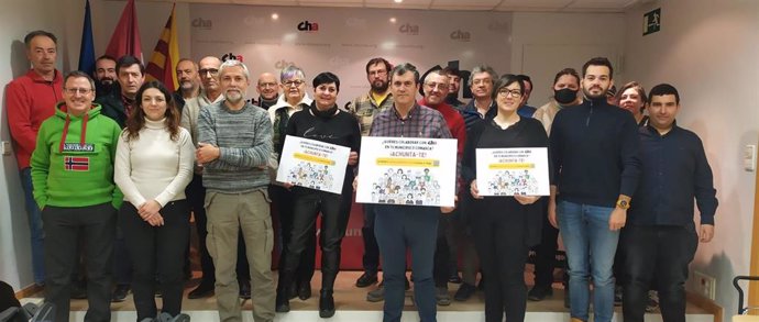 CHA presenta en Huesca la campaña '¡ACHUNTA-TE!' para animar a la ciudadanía a participar en la campaña electoral.