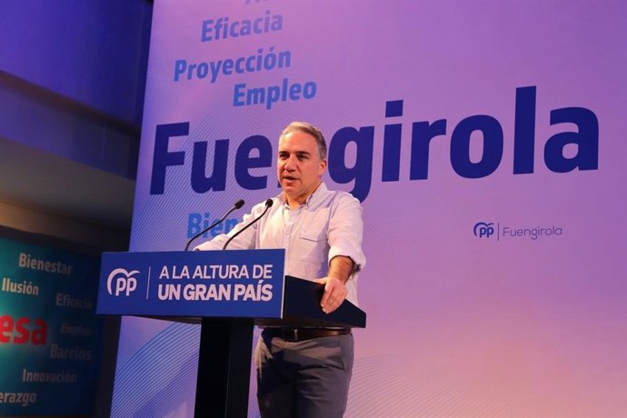 Elías Bendodo, coordinador general del PP, en un acto del PP de Fuengirola