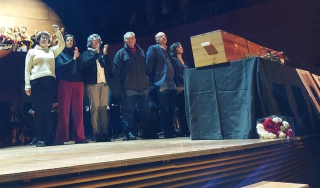 Un momento del acto de homenaje y retorno de los restos de Picornell y las Roges del Molinar, en el Conservatorio Superior de Música de Baleares (Palma) 