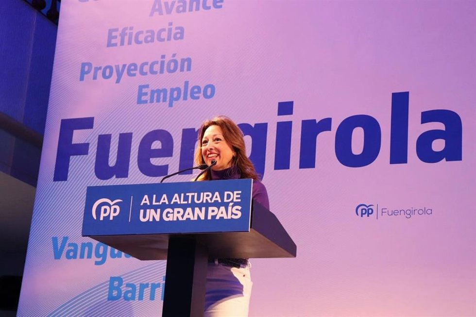 La presidenta del PP de Málaga, Patricia Navarro, en el acto de presentación de Ana Mula como candidata del PP a la Alcaldía de Fuengirola