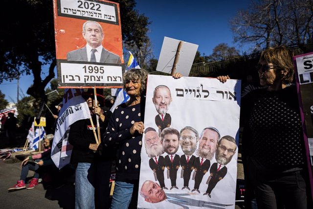 Manifestación contra Benjamin Netanyahu