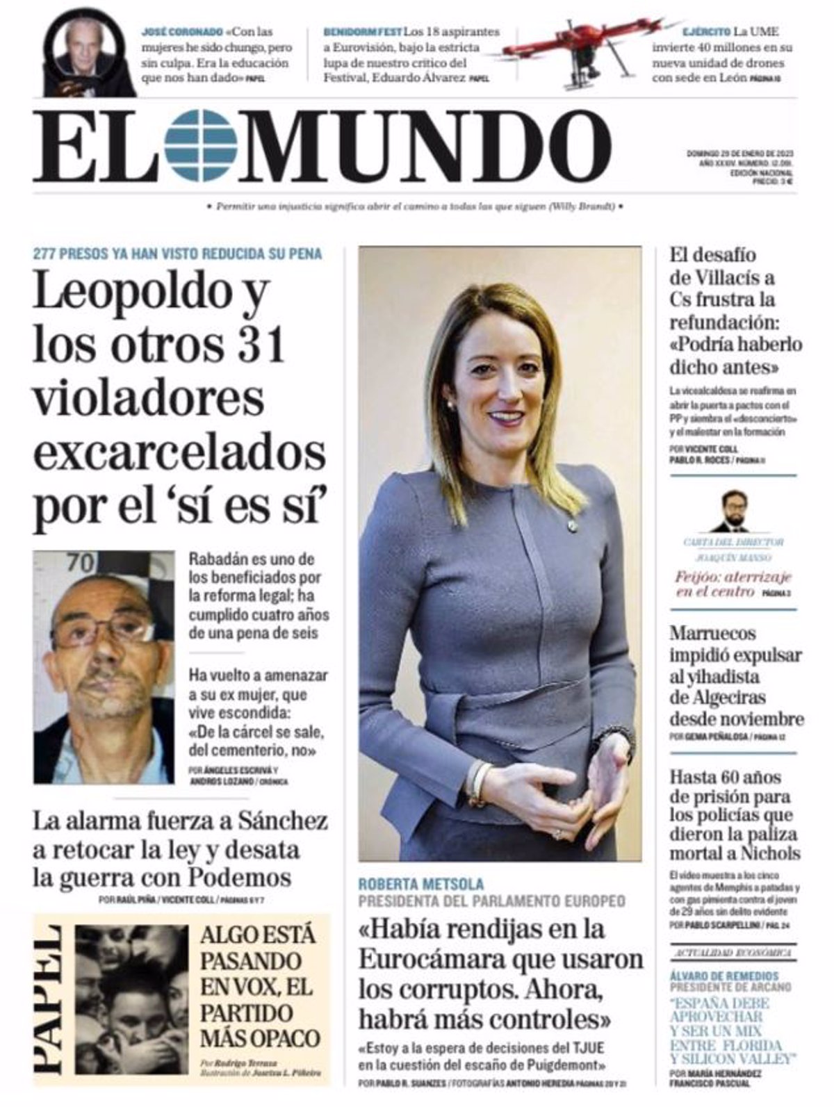 Las Portadas De Los Peri Dicos Del Domingo De Enero De