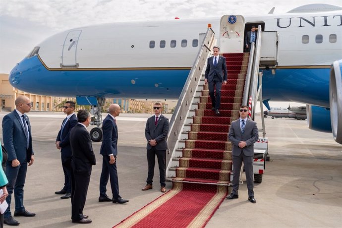 El secretario de Estado de EEUU, Antony Blinken ,llega a Egipto