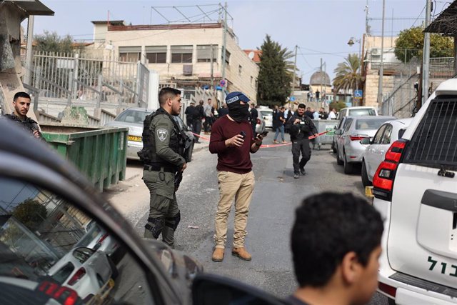 Policías israelíles en Jerusalén Este