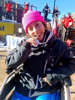 La española Audrey Pascual se proclama subcampeona del mundo de eslalon en el Mundial de esquí adaptado