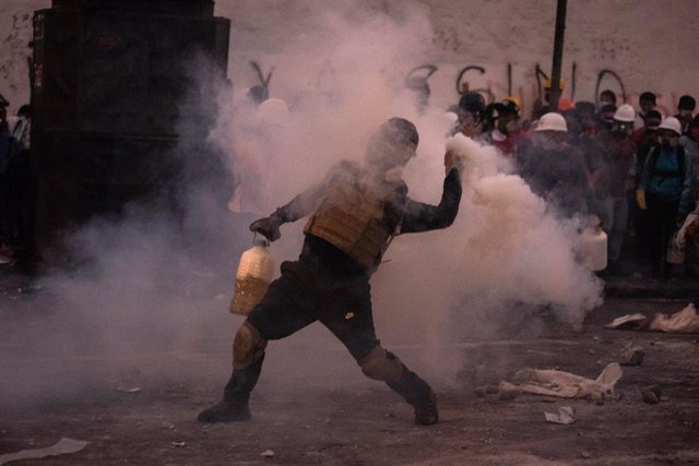 Disturbios durante las protestas contra Dina Boluarte en Lima, Perú