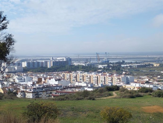Imagen aérea de Huelva desde El Conquero.