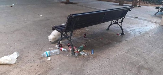 Uno de los bancos situado frente al parque infantil Cotlliure.