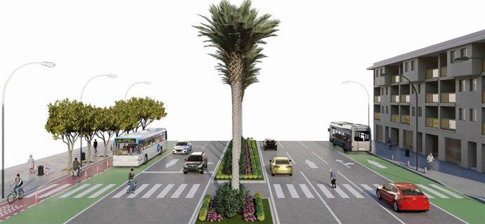 Recreación del estado en que quedará la avenida Primero de Mayo tras las obras