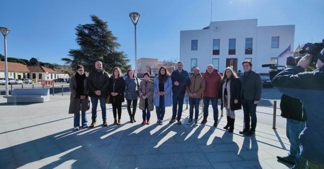 Parlamentarios del PSOE con alcaldes de la Cuenca Minera de Huelva.