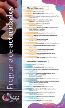 Programa de la cuarta edición de la feria BEM en torno a la coctelería.