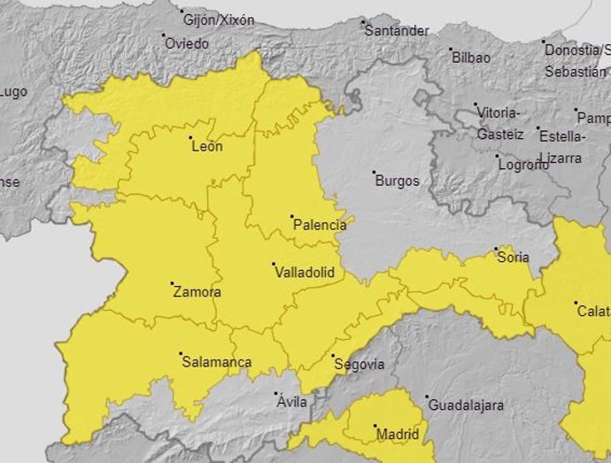 Avisos por temperaturas mínimas activos para el martes 31 de enero de 2023.