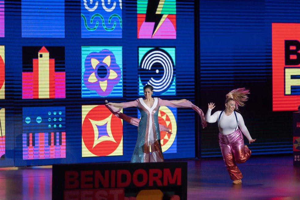 La cantante Rosa López actúa en el concierto de inauguración del Benidorm Fest, a 29 de enero de 2023