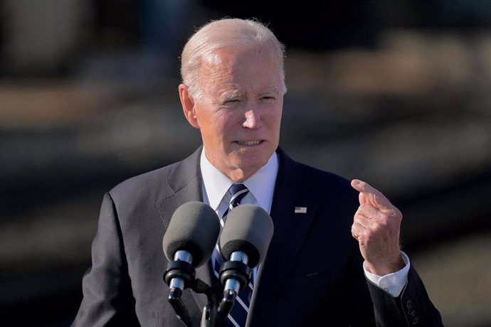 30 January 2023, US, Baltimore: USPresident Joe Biden speaks about infrastructure at the Baltimore and Potomac Tunnel North Portal. Photo: Karl Merton Ferron/The Baltimore Sun via ZUMA Press/dpa