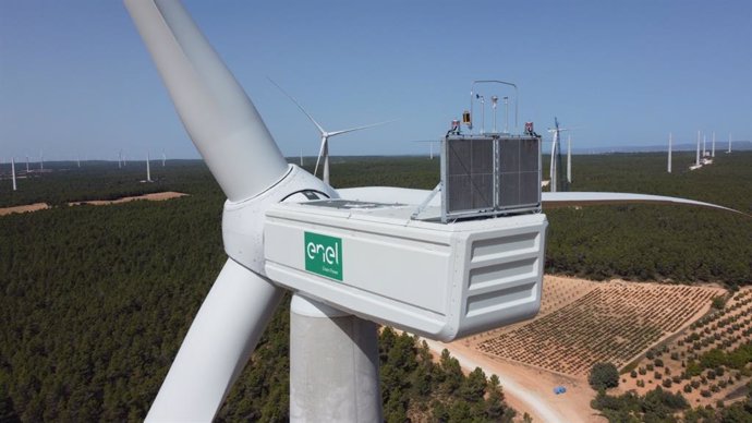 Vista aérea de la planta eólica de Campillo (Guadalajara)