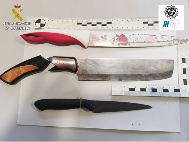 Imagen de las armas blancas intervenidas