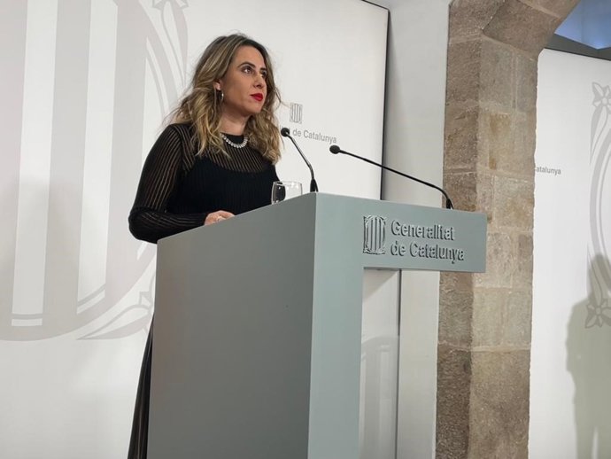 La portavoz del Govern de la Generalitat, Patrícia Plaja, en una rueda de prensa este martes 31 de enero de 2023.