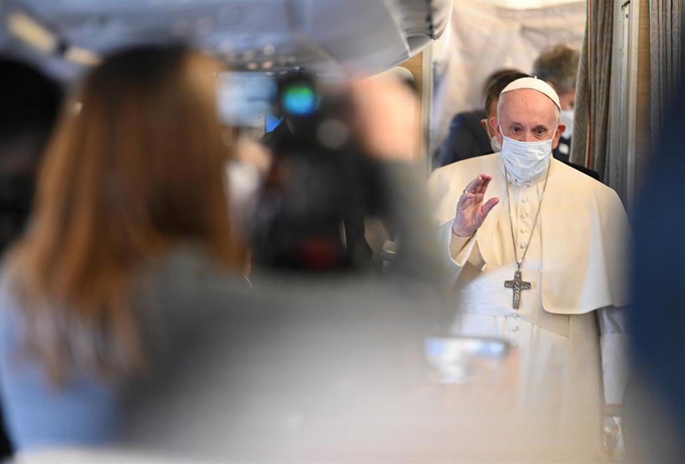 Archivo - El Papa en su viaje a Irak en 2021