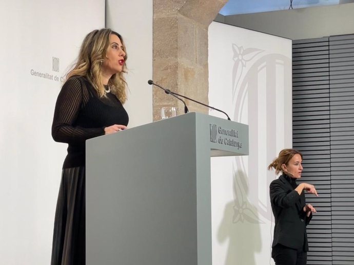 La portavoz del Govern de la Generalitat, Patrícia Plaja, en una rueda de prensa tras el Consell Executiu del 31 de enero de 2023.