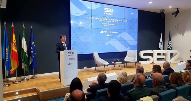 El presidente de Navantia, Ricardo Domínguez, interviene en un Encuentro de Defensa, organizado por la Cadena Ser y la Diputación De Cádiz