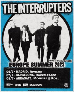 Cartel de la gira de The Interrupters en España