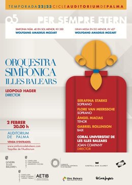 Cartel de la actuación de la Sinfónica, este jueves, en el Auditorium de Palma.