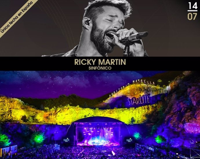 Cartel del concierto de Ricky Martin en Starlite