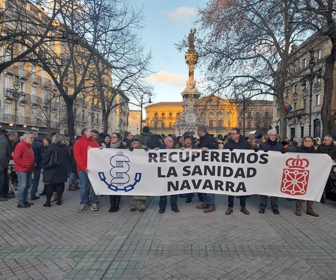 Imagen de la concentración convocada por el Sindicato Médico de Navarra