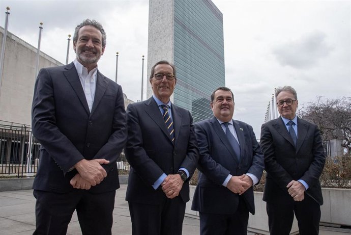 Andrés Conde, Antonio Vila Bertrán, Ernesto Gasco y Marc Simón ante la ONU