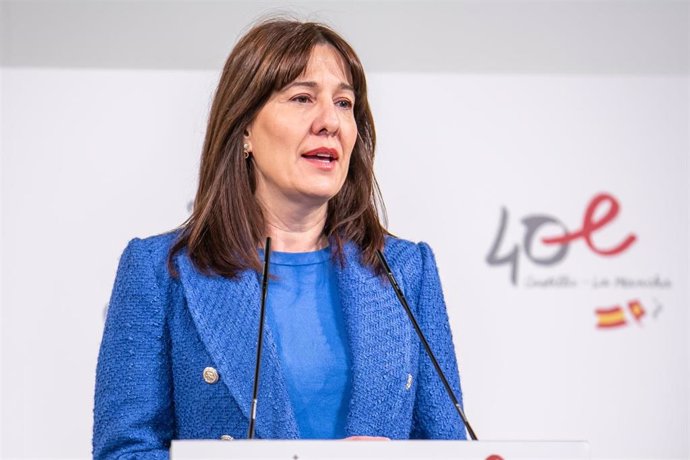 La consejera de Igualdad y portavoz del Gobierno regional, Blanca Fernández, comparece en rueda de prensa en el Palacio de Fuensalida, para informar sobre los acuerdos del Consejo de Gobierno