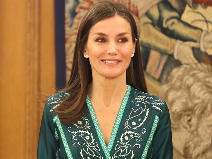 La Reina Letizia, durante las audiencias que ha presidido junto a Don Felipe en el Palacio de La Zarzuela