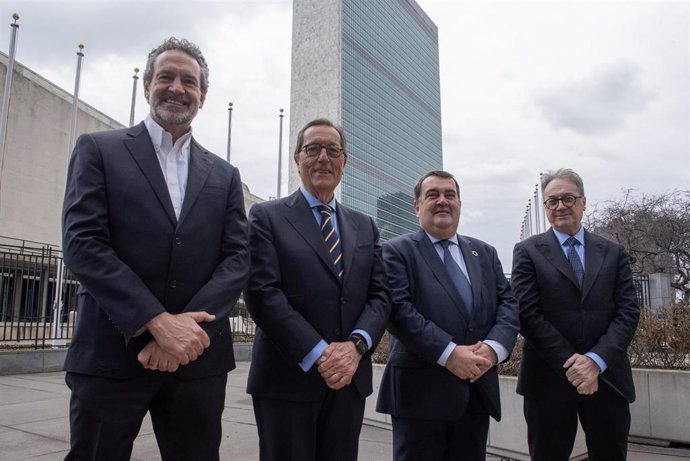 Andrés Conde, Antonio Vila Bertrán, Ernesto Gasco y Marc Simón ante la ONU