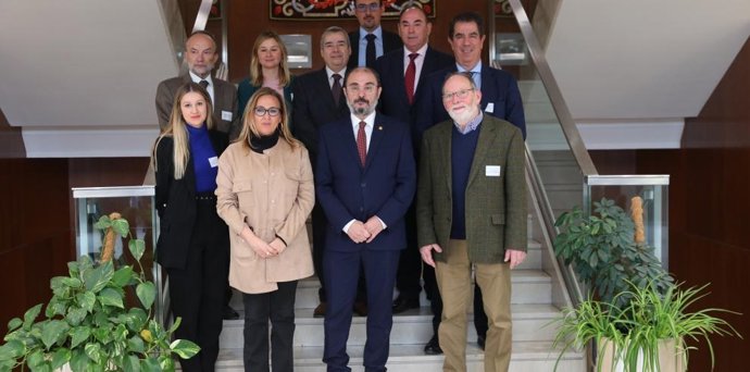 El presidente de Aragón, Javier Lambán, inaugura la jornada 'Teruel: un enclave estratégico para la industria aeroespacial en el mundo'.