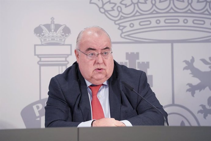 El secretario de Estado de Justicia, Tontxu Rodríguez, durante una rueda de prensa en la Delegación de Gobierno del País Vasco, a 1 de febrero de 2023, en Vitoria-Gasteiz, Álava